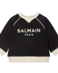 Balmain Baby Boys Logo Sweatshirt Black - Balmain KidsSweaters