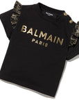 Balmain Baby Girls Logo T-shirt Black - Balmain KidsT-shirts