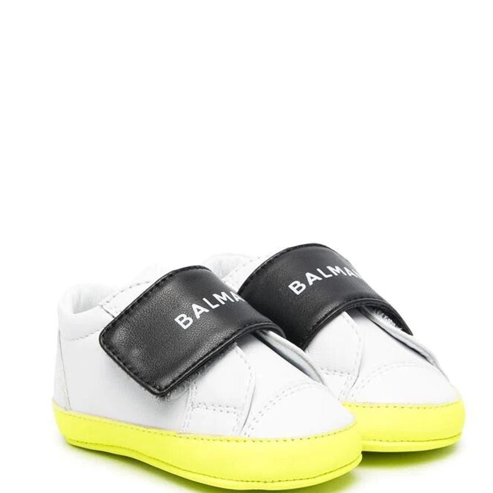 Balmain Babys Unisex Leather Sneakers White - Balmain KidsSneakers