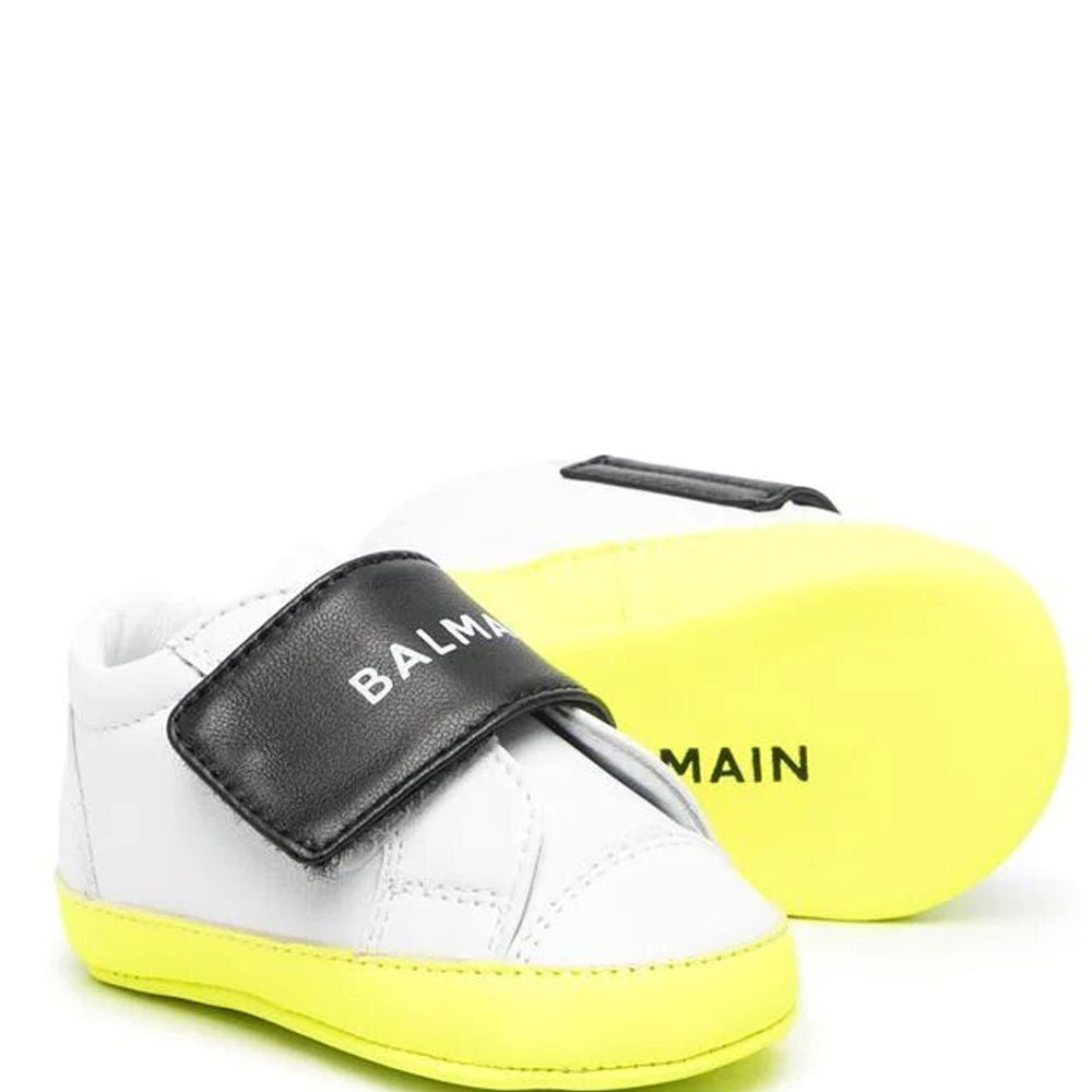 Balmain Babys Unisex Leather Sneakers White - Balmain KidsSneakers