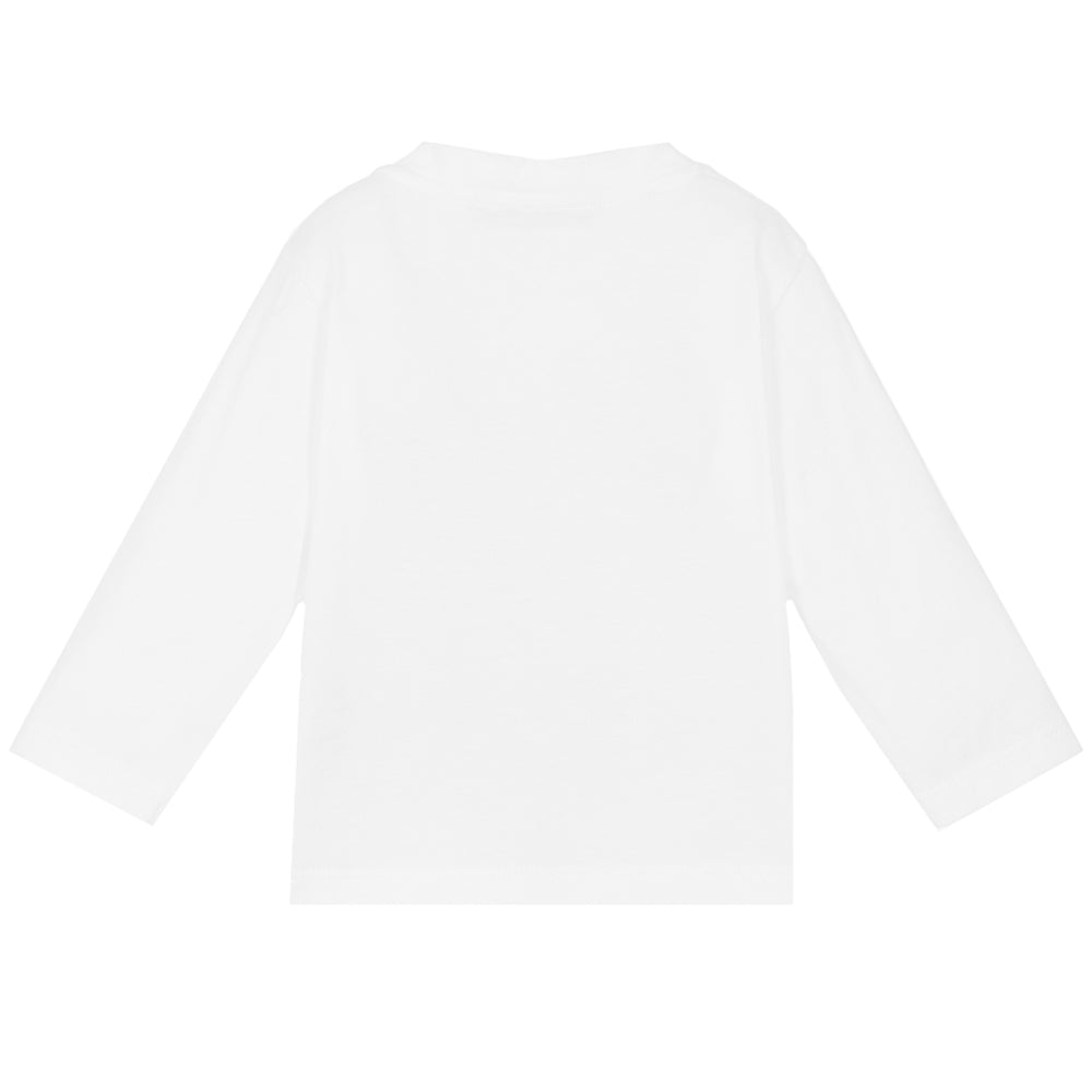 Balmain Babys Unisex Long Sleeve Top White - Balmain KidsT-shirts