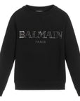 Balmain Boys 3d Logo Sweatshirt Black - Balmain KidsSweaters