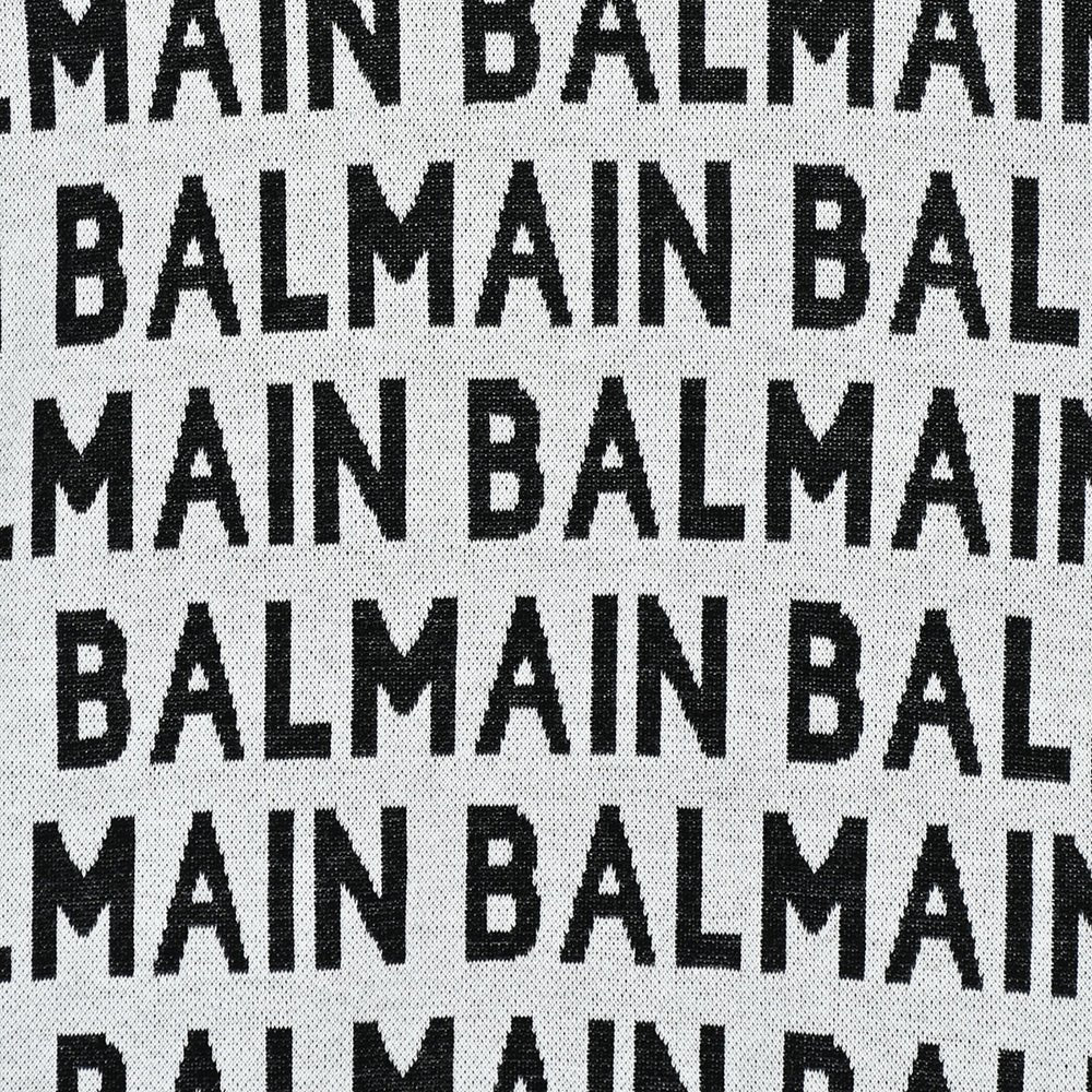 Balmain Boys All Over Logo Hoodie Grey - Balmain KidsHoodies
