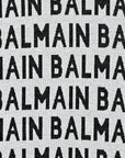 Balmain Boys All Over Logo Hoodie Grey - Balmain KidsHoodies