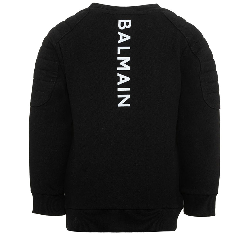 Balmain Boys Back Logo Sweater Black - Balmain KidsSweaters