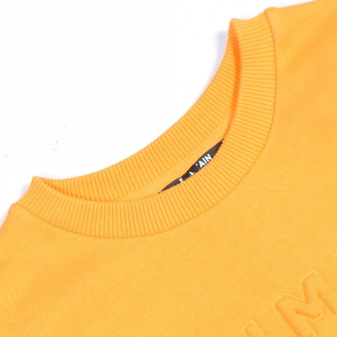 Balmain Boys Embossed Logo Sweatshirt Orange - Balmain KidsSweaters