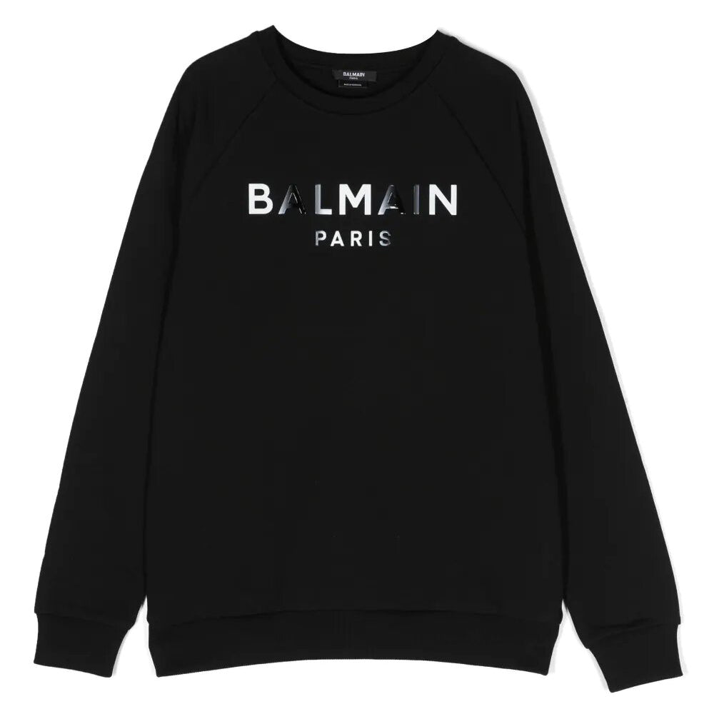 Balmain Boys Embosses Logo Sweater Black - Balmain KidsSweaters