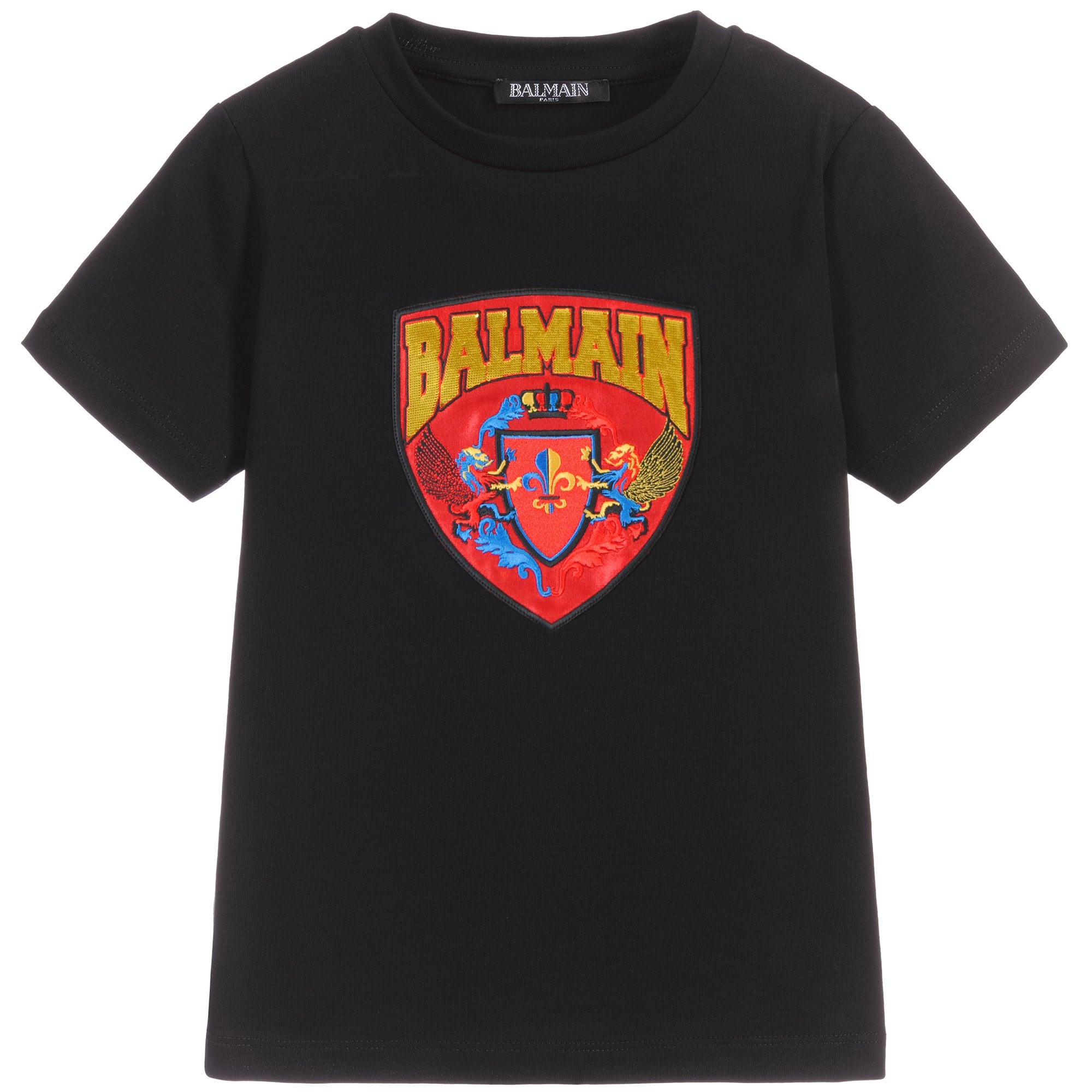 Balmain Boys Graphic Print T-Shirt Black - Balmain KidsT-shirts