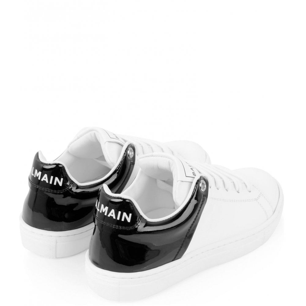 Balmain Boys Leather Trainers White - Balmain KidsSneakers