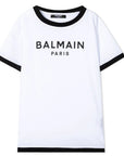 Balmain Boys Logo Cotton T-Shirt White - Balmain KidsT-shirts