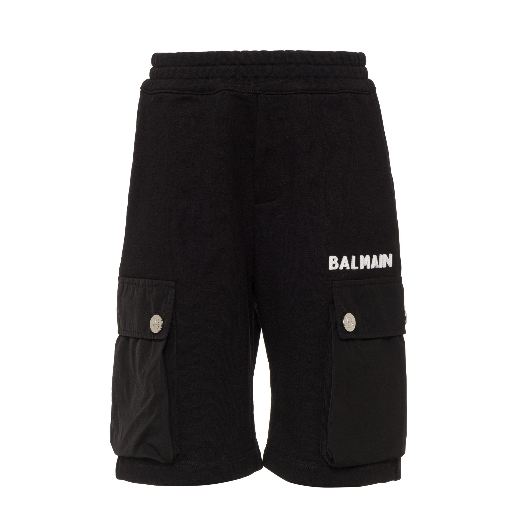Balmain Boys Logo Embroidered Shorts Black - Balmain KidsShorts