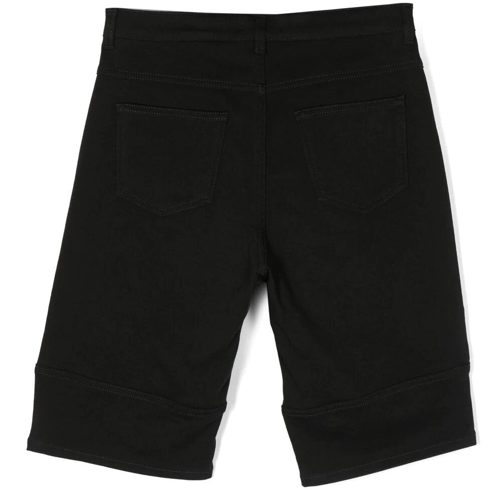 Balmain Boys Logo Print Denim Shorts Black - Balmain KidsShorts