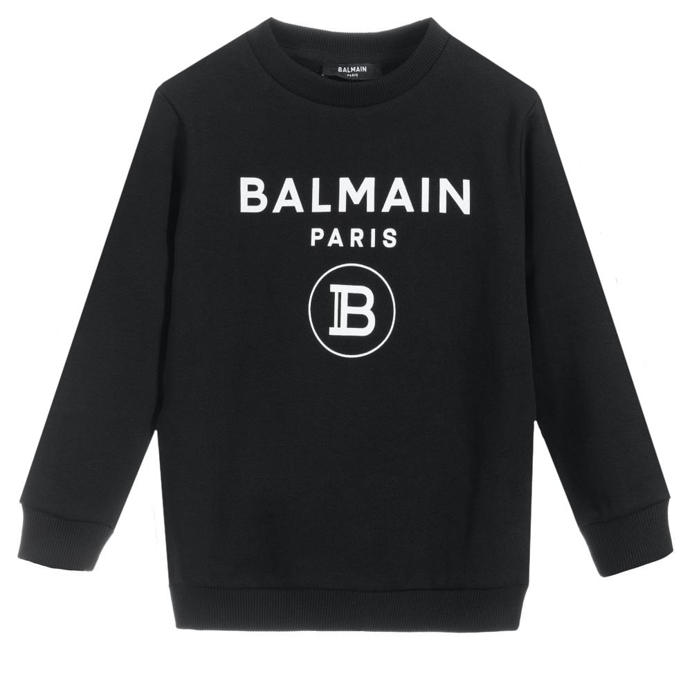 Balmain Boys Logo Sweater Black - Balmain KidsSweaters