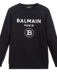 Balmain Boys Logo Sweatshirt Black - Balmain KidsT-shirts