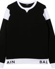 Balmain Boys Panelled Sweatshirt Black & White - Balmain KidsSweaters