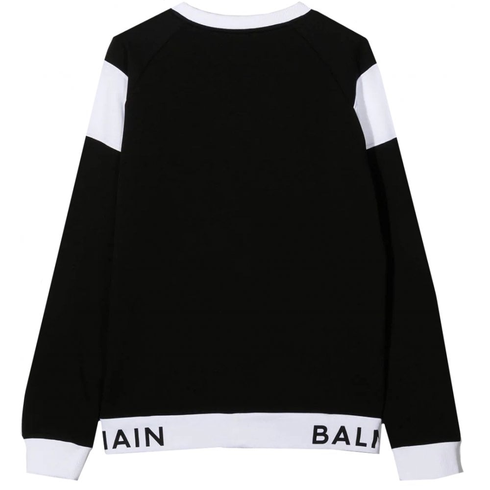 Balmain Boys Panelled Sweatshirt Black &amp; White - Balmain KidsSweaters