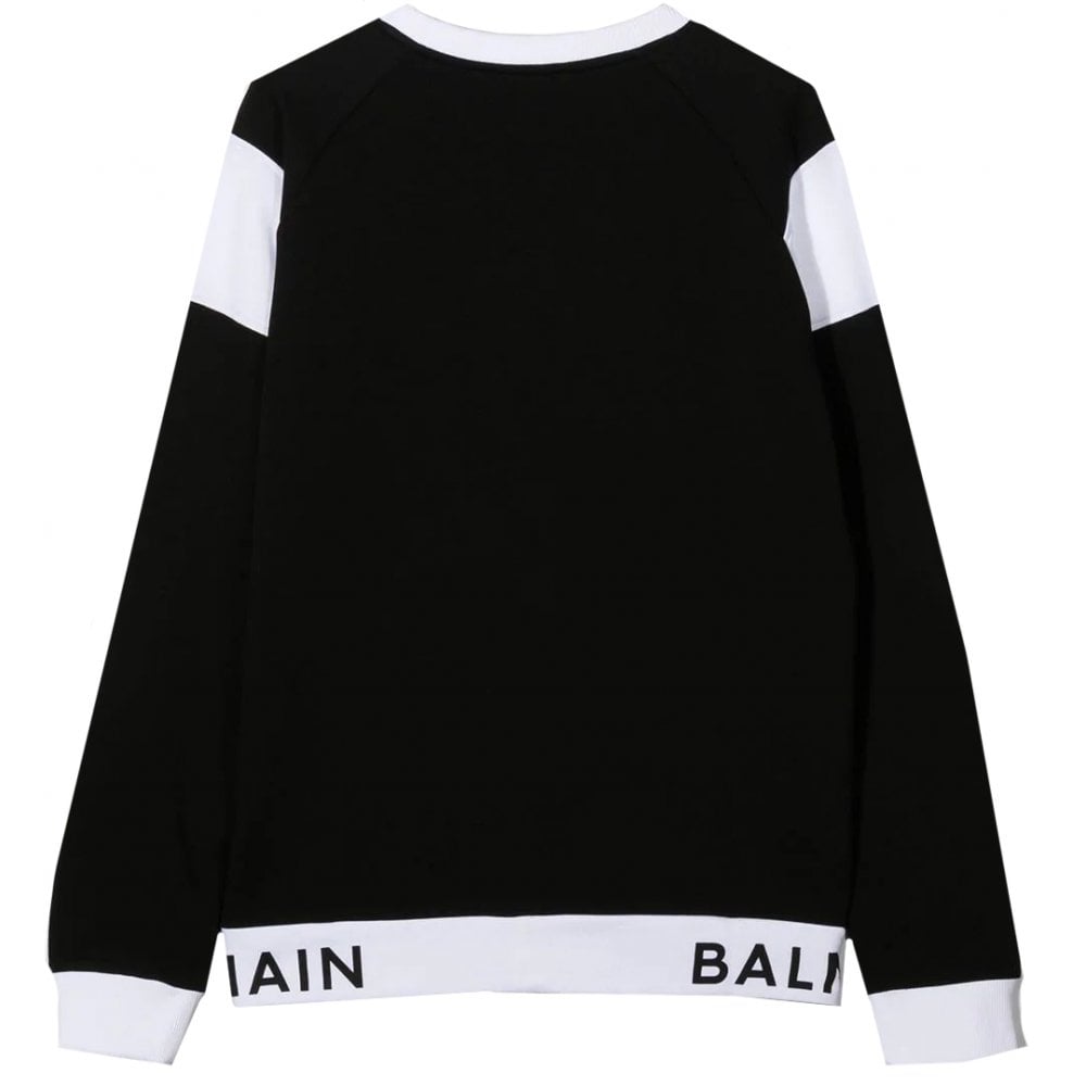 Balmain Boys Panelled Sweatshirt Black & White - Balmain KidsSweaters