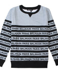 Balmain Boys Stripe Logo Sweatshirt Light Blue - Balmain KidsSweaters