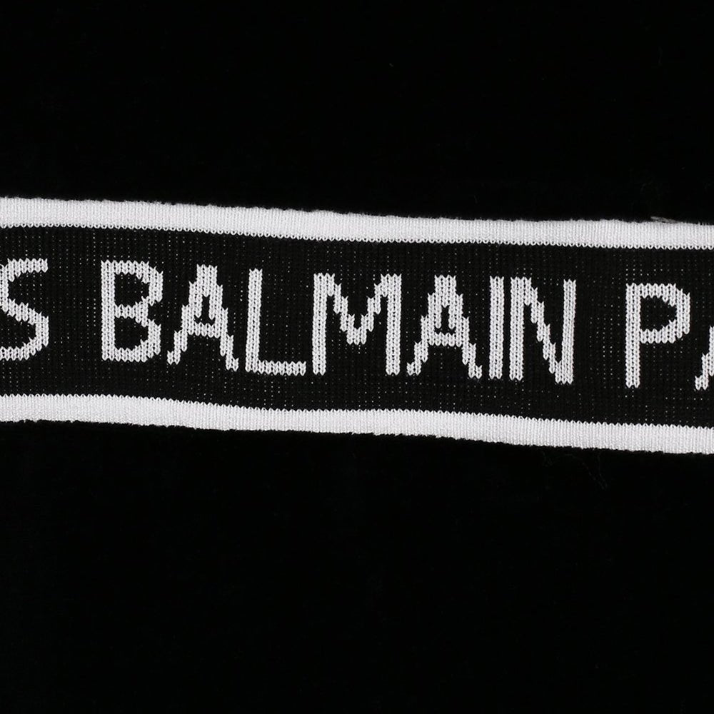 Balmain Boys Velvet Logo T-shirt Black - Balmain KidsSweaters
