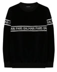 Balmain Boys Velvet Logo T-shirt Black - Balmain KidsSweaters