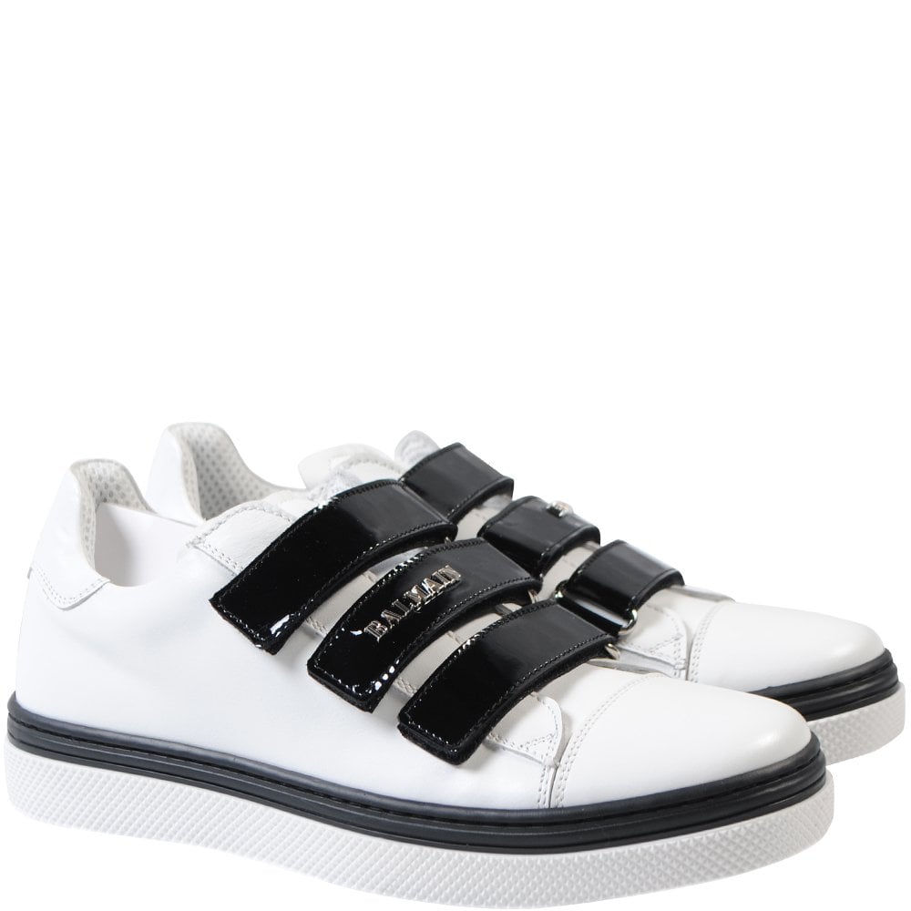 Balmain Boys White Strap-on Trainers White - Balmain KidsSneakers