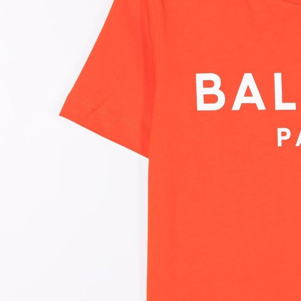 Balmain Classic Logo T-shirt Orange - Balmain KidsT-shirts
