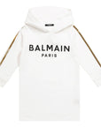 Balmain Cotton Logo Hoodie White - Balmain KidsHoodies