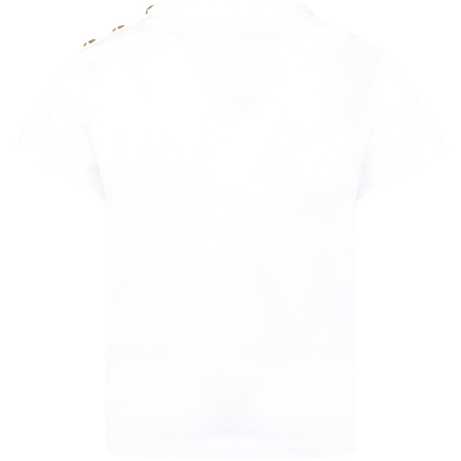 Balmain Girls Classic Logo T-shirt White - Balmain KidsT-shirts