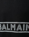 Balmain Girls Diamante Logo Sweatshirt Black - Balmain KidsSweaters