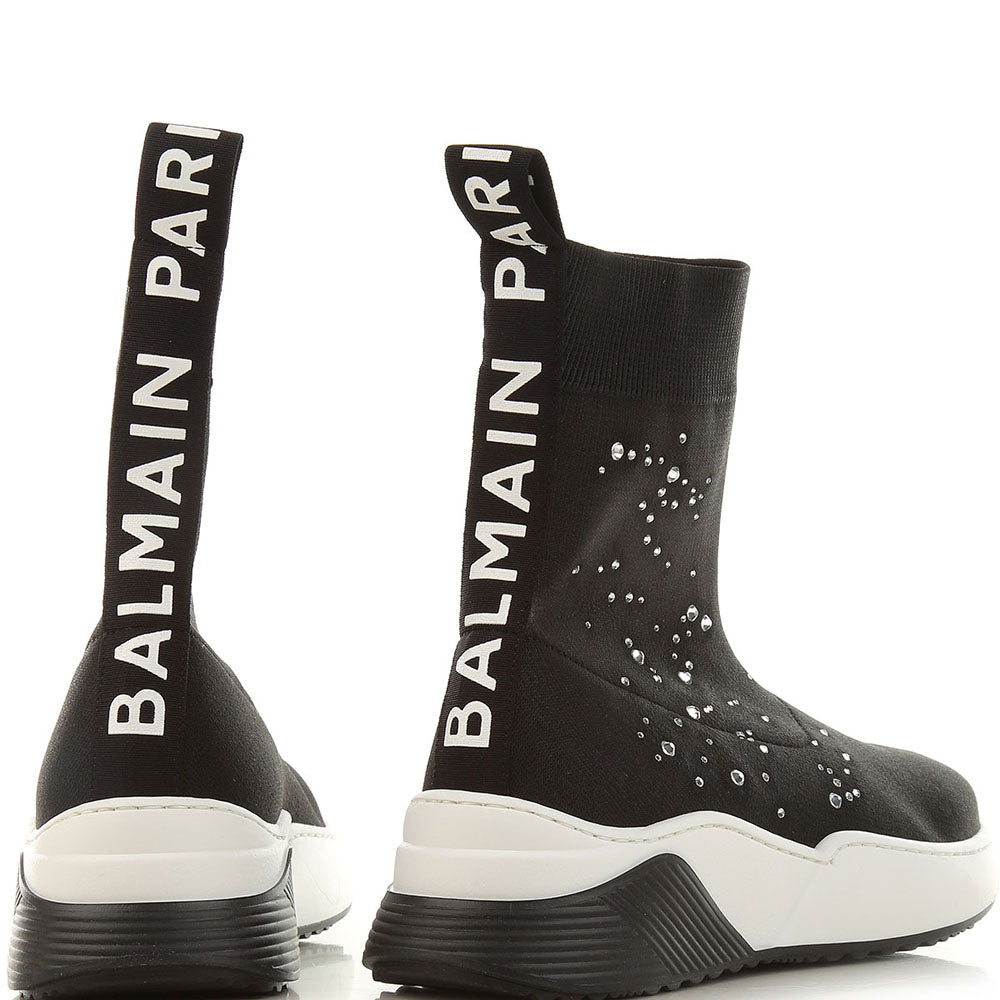 Balmain Girls Embellished Slip on Sneakers Black - Balmain KidsSneakers