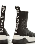 Balmain Girls Embellished Slip on Sneakers Black - Balmain KidsSneakers