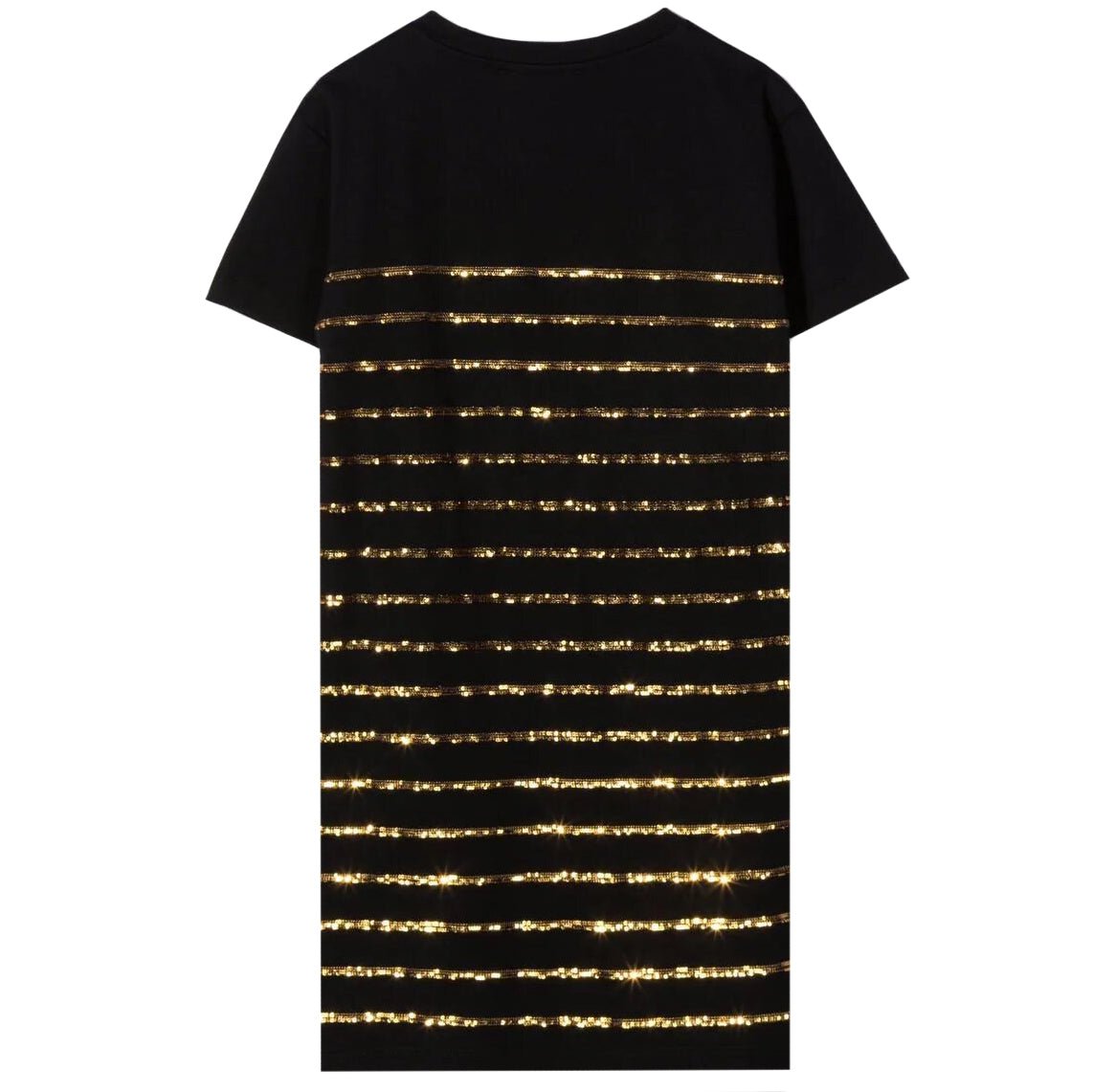 Balmain Girls Gold Stripe Dress Black - Balmain KidsDresses