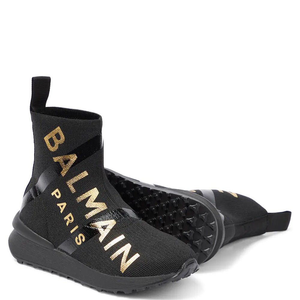 Balmain Girls Logo Sock Sneakers Black - Balmain KidsSneakers