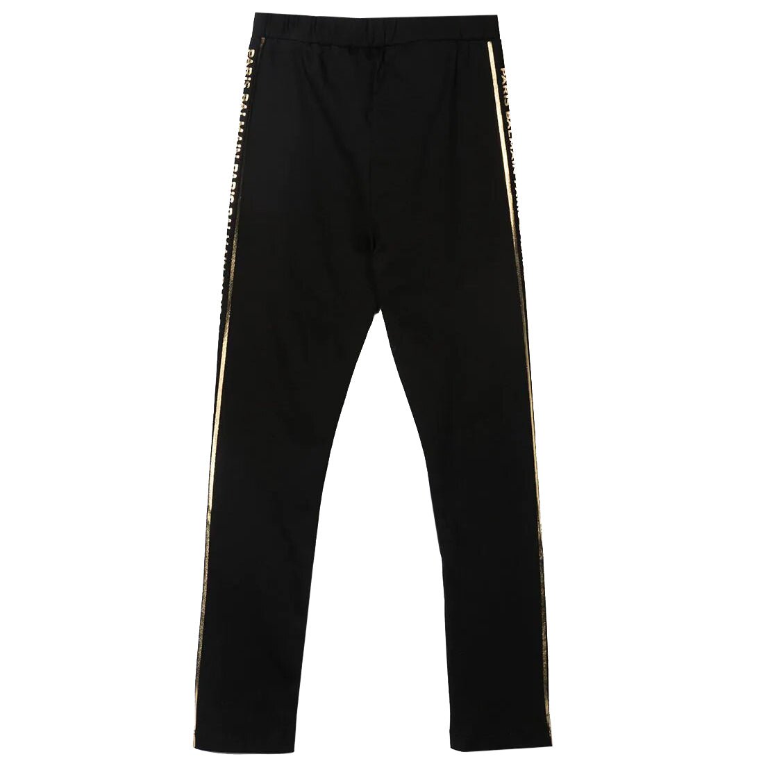 Balmain Girls Logo-Stripe Cotton Joggers Black - Balmain KidsJoggers