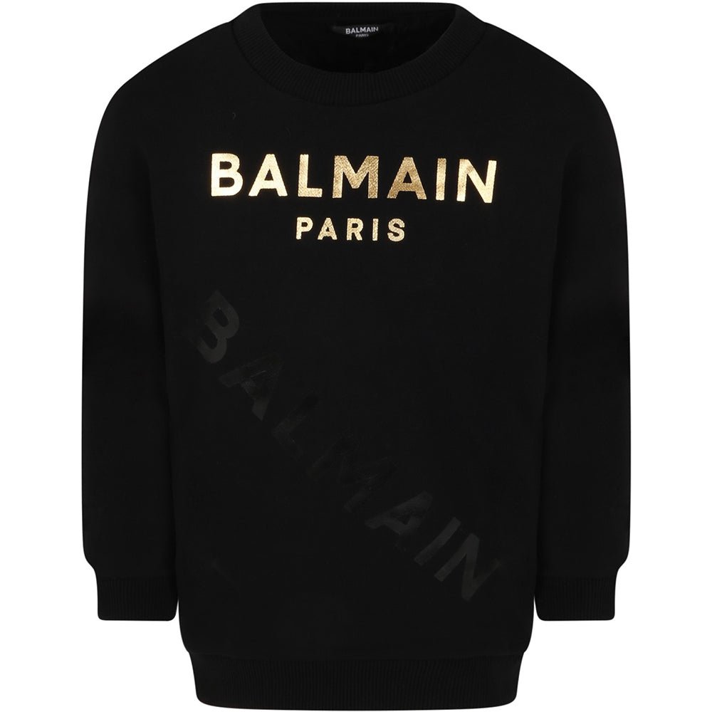 Balmain Girls Logo Sweater Black - Balmain KidsSweaters