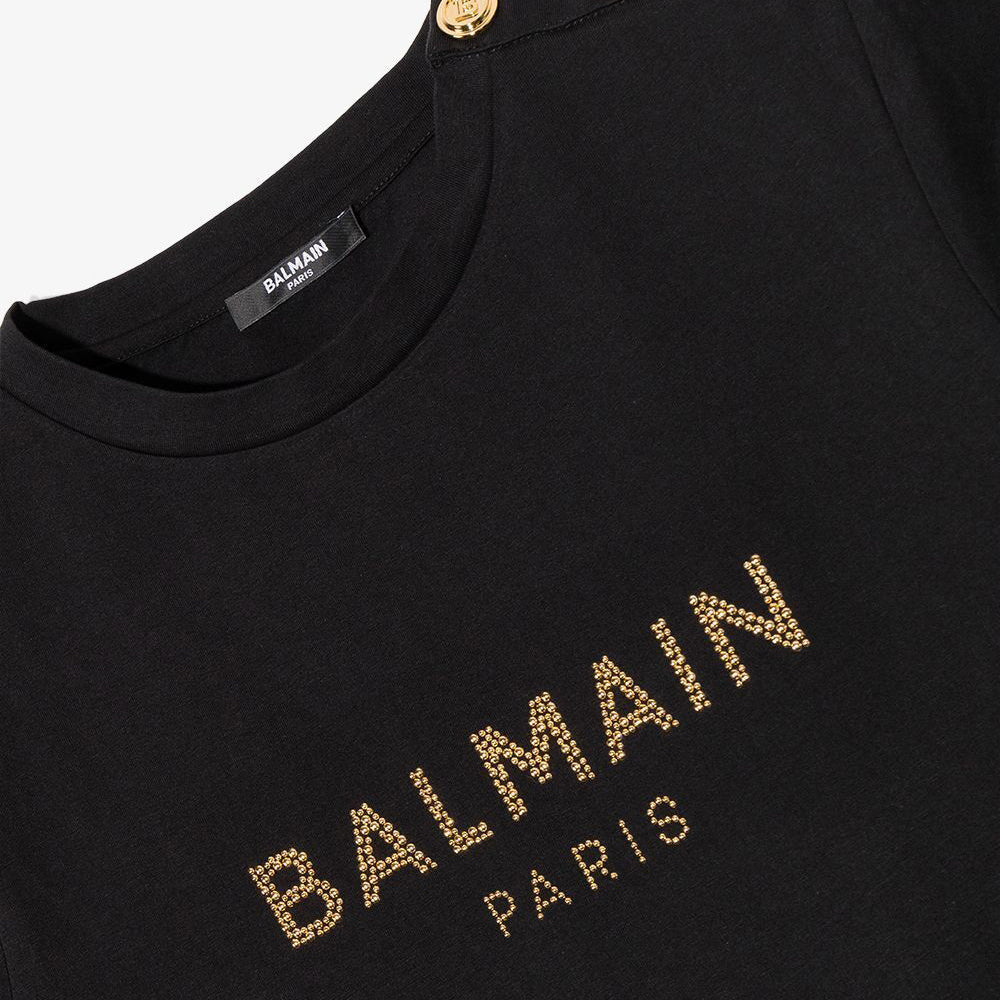 Balmain Girls logo T-shirt Black - Balmain KidsT-shirts
