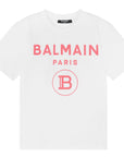 Balmain Girls Logo T-shirt White - Balmain KidsT-shirts