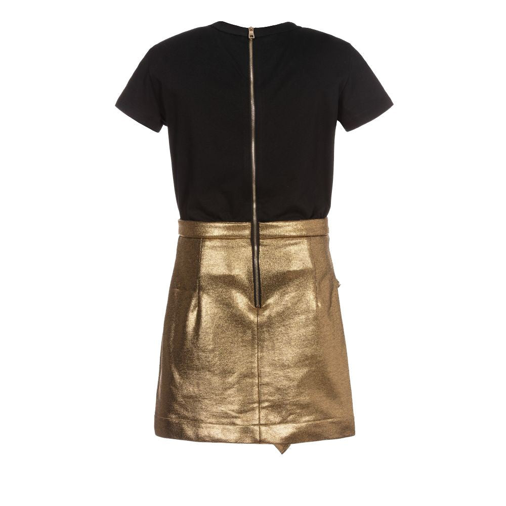 Balmain Girls Ruffle Dress Black & Gold - Balmain KidsDresses
