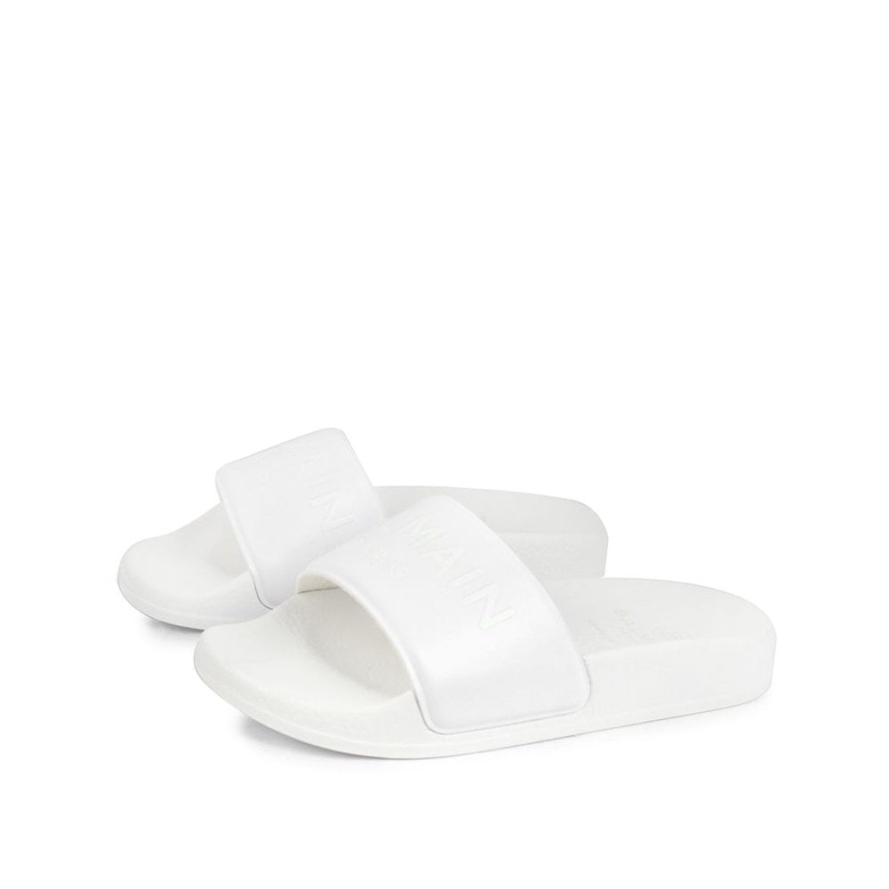 Balmain Kids Embroidered Logo Sliders White - Balmain KidsSliders