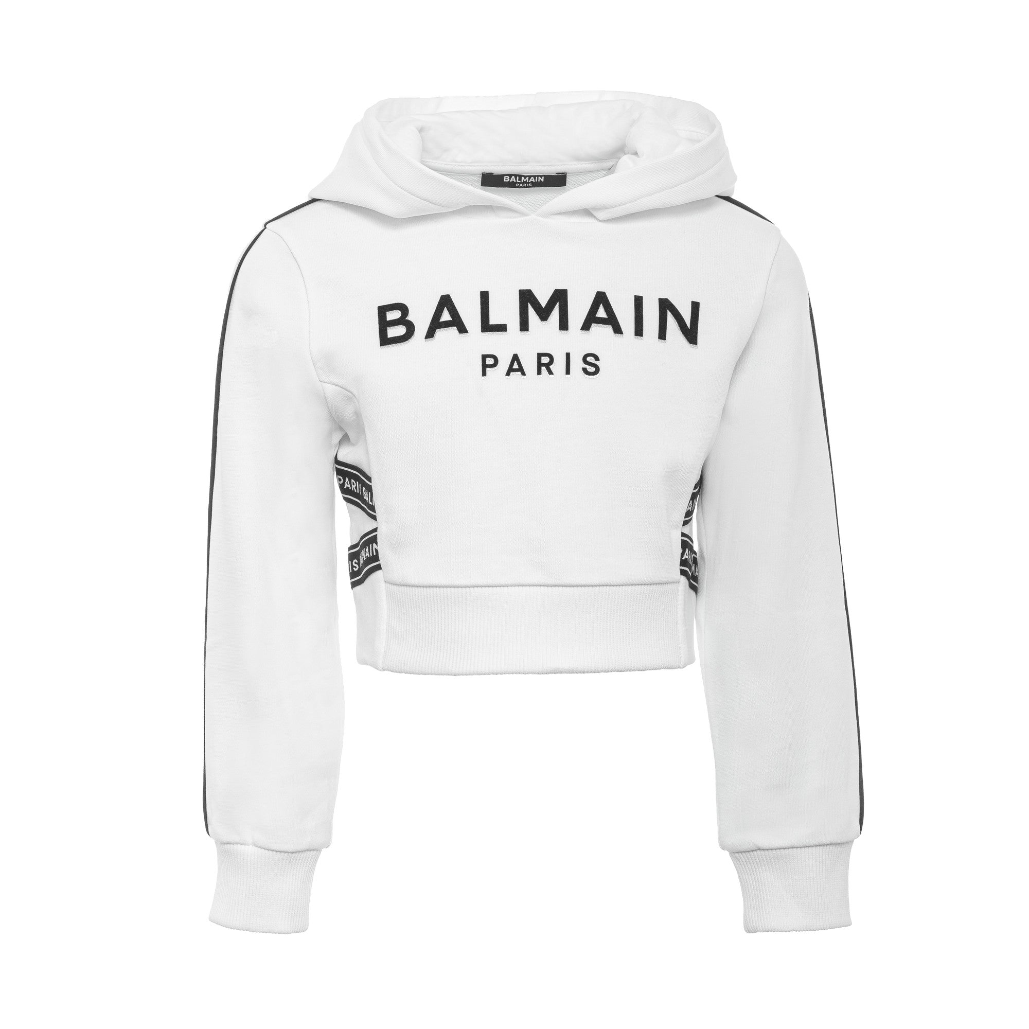 Balmain Kids White Flocked Hoodie - Balmain KidsSweaters