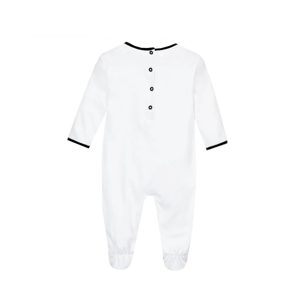 Balmain Monochrome Logo Cotton Babygrow Set Unisex - Balmain KidsBabygrows