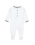 Balmain Monochrome Logo Cotton Babygrow Set Unisex - Balmain KidsBabygrows