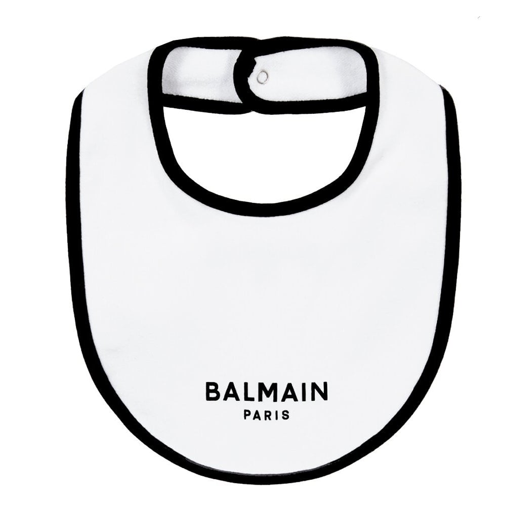 Balmain Monochrome Logo Cotton Babygrow Set Unisex - Balmain KidsBabygrows