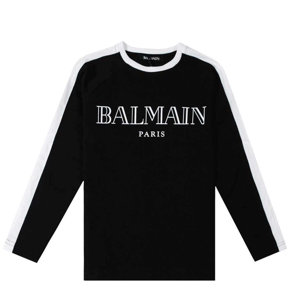 Balmain Paris Boys Long Sleeve T-shirt Black - Balmain KidsT-shirts