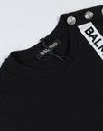 Balmain Paris Boys Side Downfacing Logo T-Shirt Black - Balmain KidsT-shirts