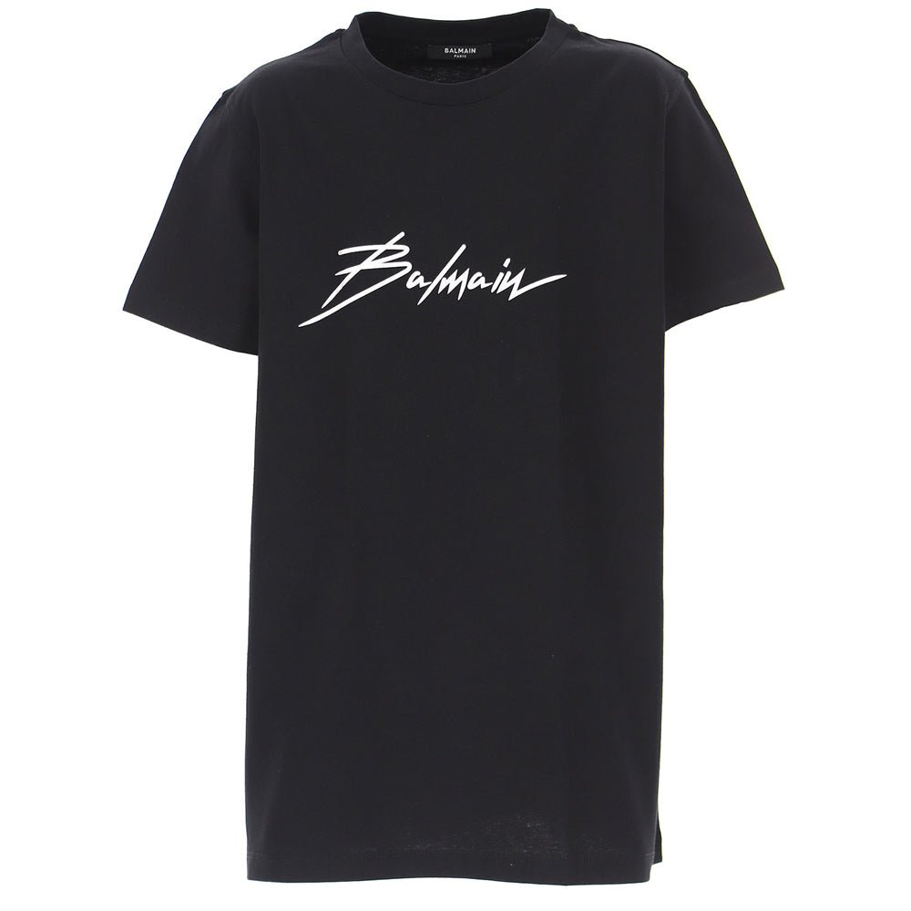 Balmain Signature Logo T-shirt Black - Balmain KidsT-shirts