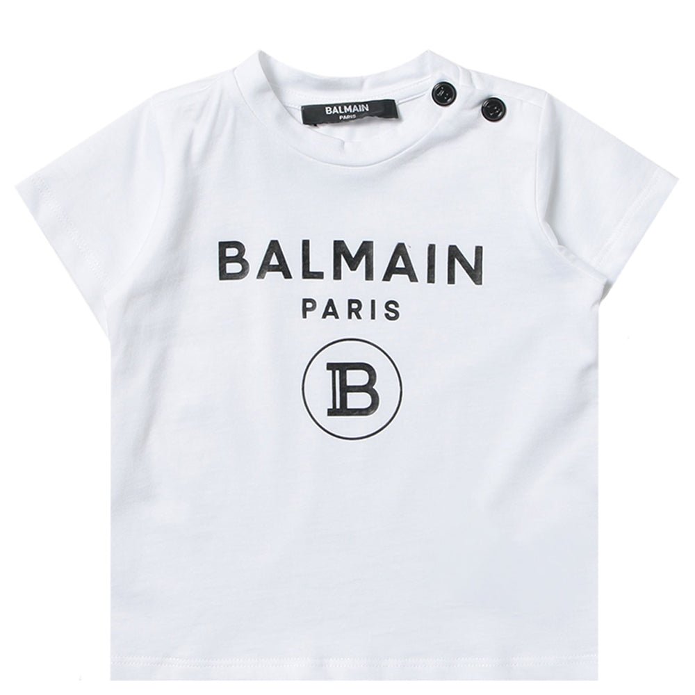 Balmain Unisex Classic Logo T-shirt White - Balmain KidsT-shirts