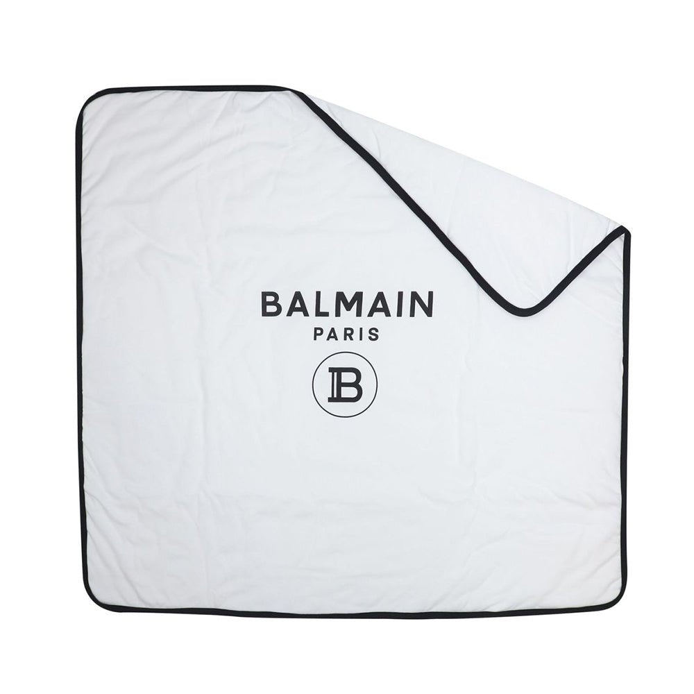 Balmain Unisex Logo Blanket White - Balmain KidsBlankets