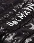 Balmain Unisex Logo Print Padded Jacket Black - Balmain KidsCoats & Jackets