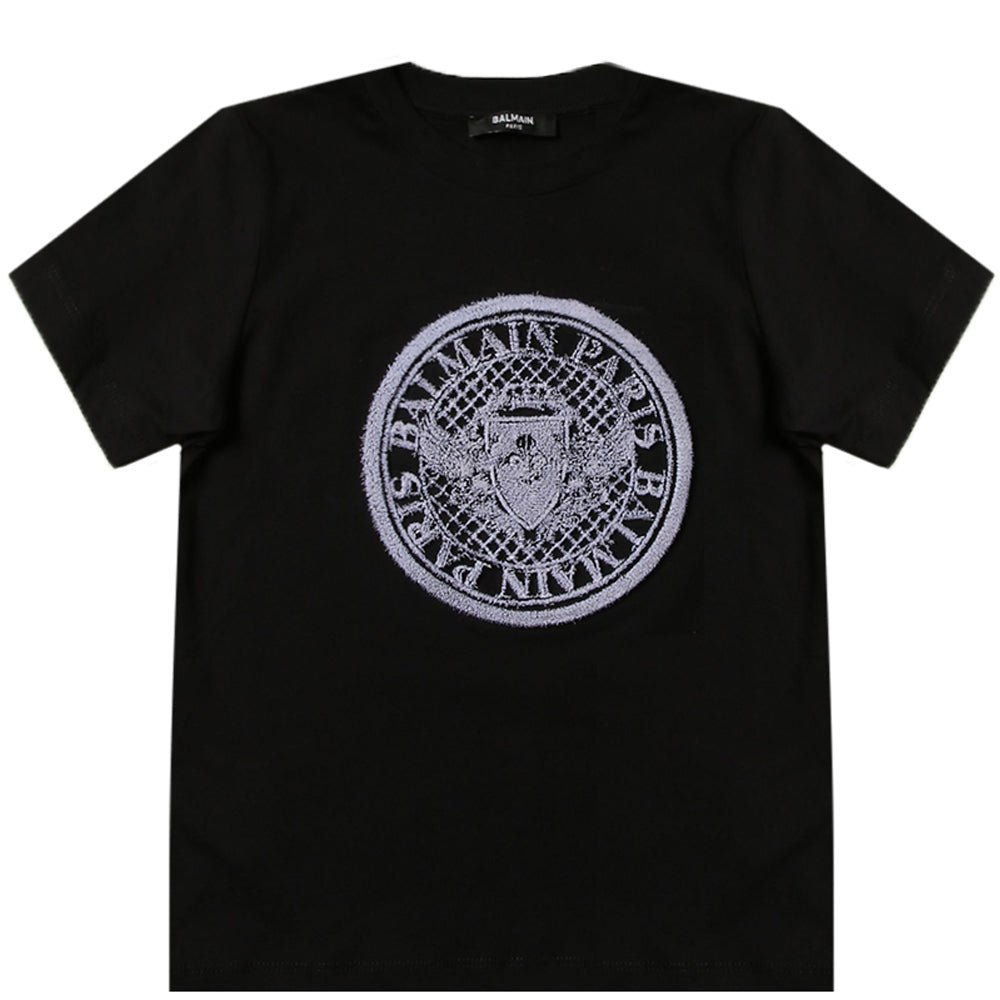Balmain Unisex Medallion Logo T-shirt Black - Balmain KidsT-shirts